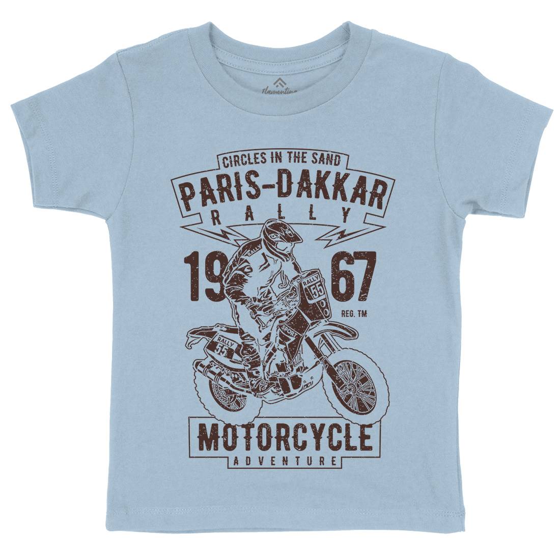 Dakar Kids Organic Crew Neck T-Shirt Motorcycles A732