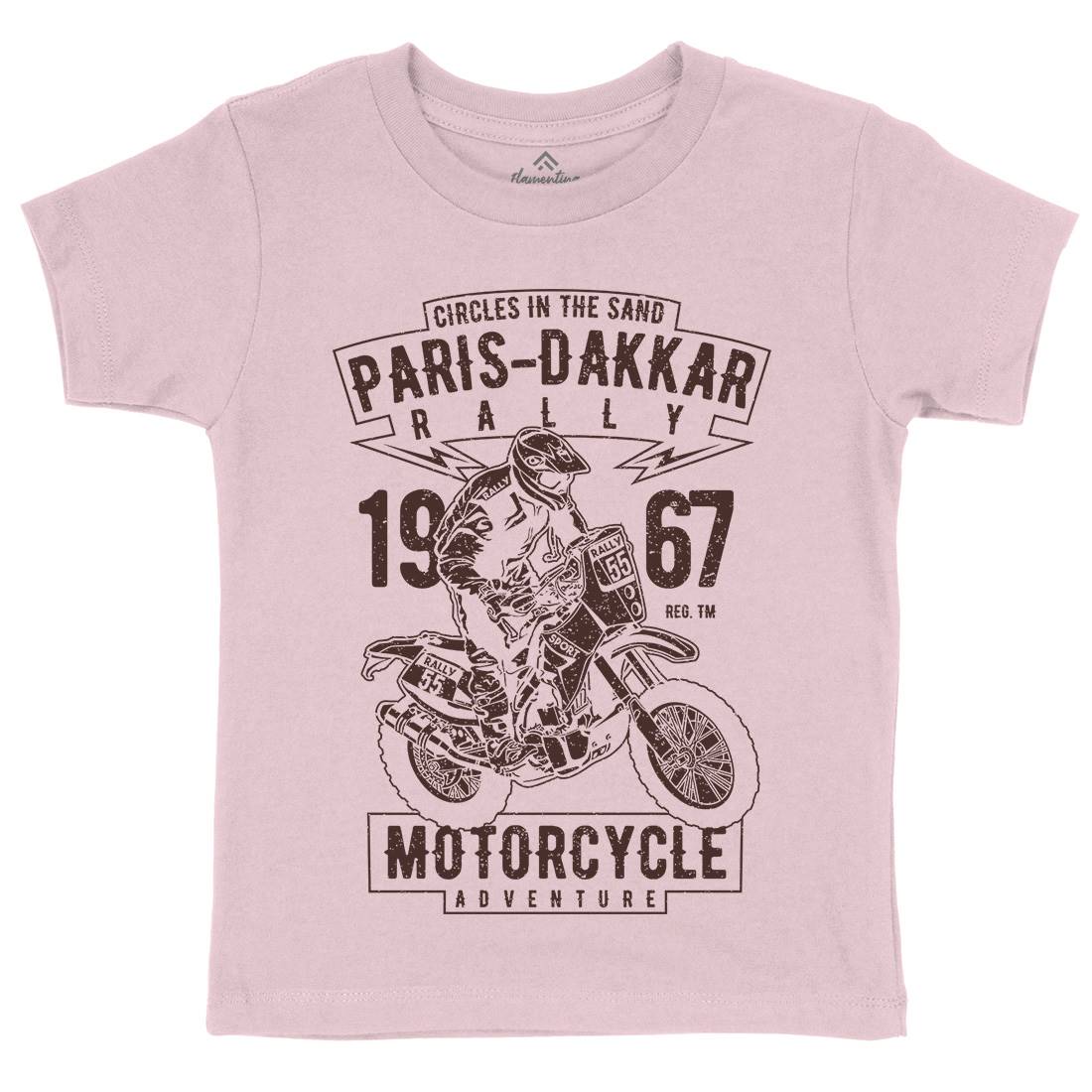 Dakar Kids Organic Crew Neck T-Shirt Motorcycles A732