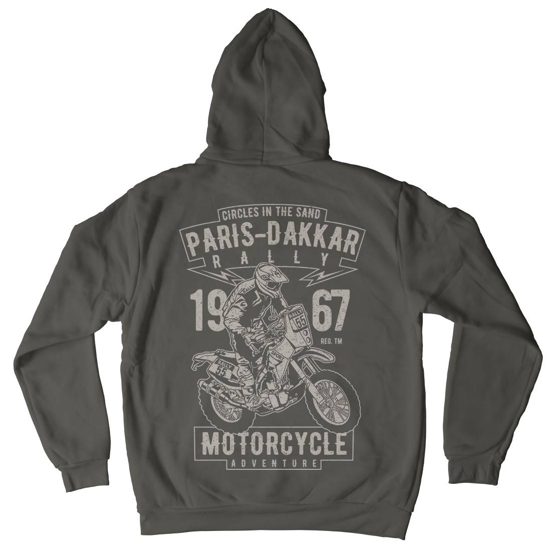 Dakar Mens Hoodie With Pocket Motorcycles A732