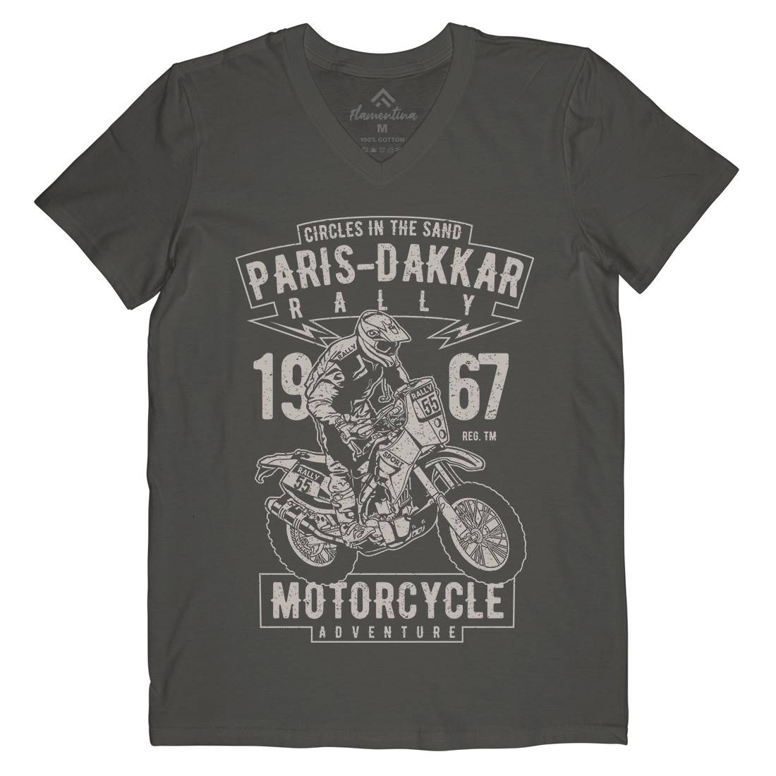 Dakar Mens V-Neck T-Shirt Motorcycles A732