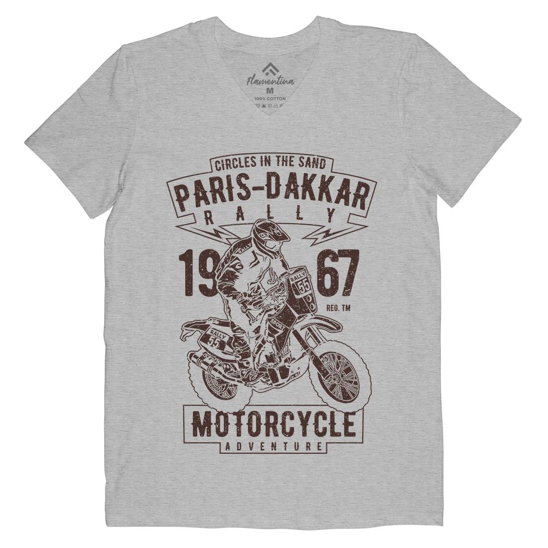 Dakar Mens V-Neck T-Shirt Motorcycles A732