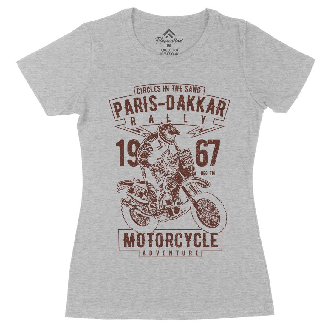 Dakar Womens Organic Crew Neck T-Shirt Motorcycles A732