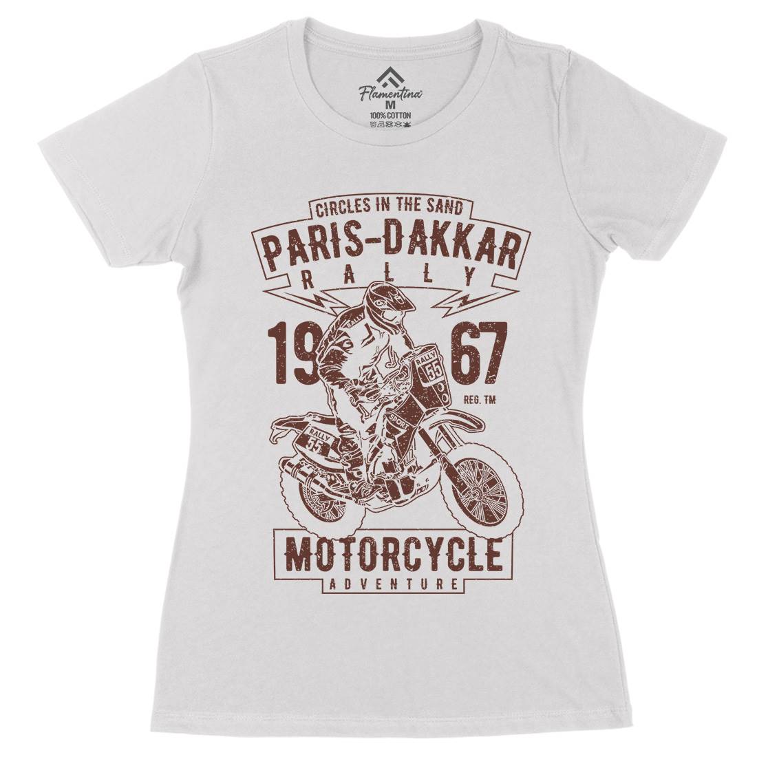 Dakar Womens Organic Crew Neck T-Shirt Motorcycles A732