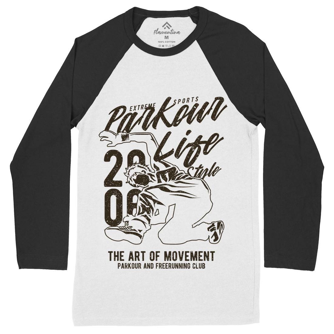 Parkour Life Style Mens Long Sleeve Baseball T-Shirt Sport A733