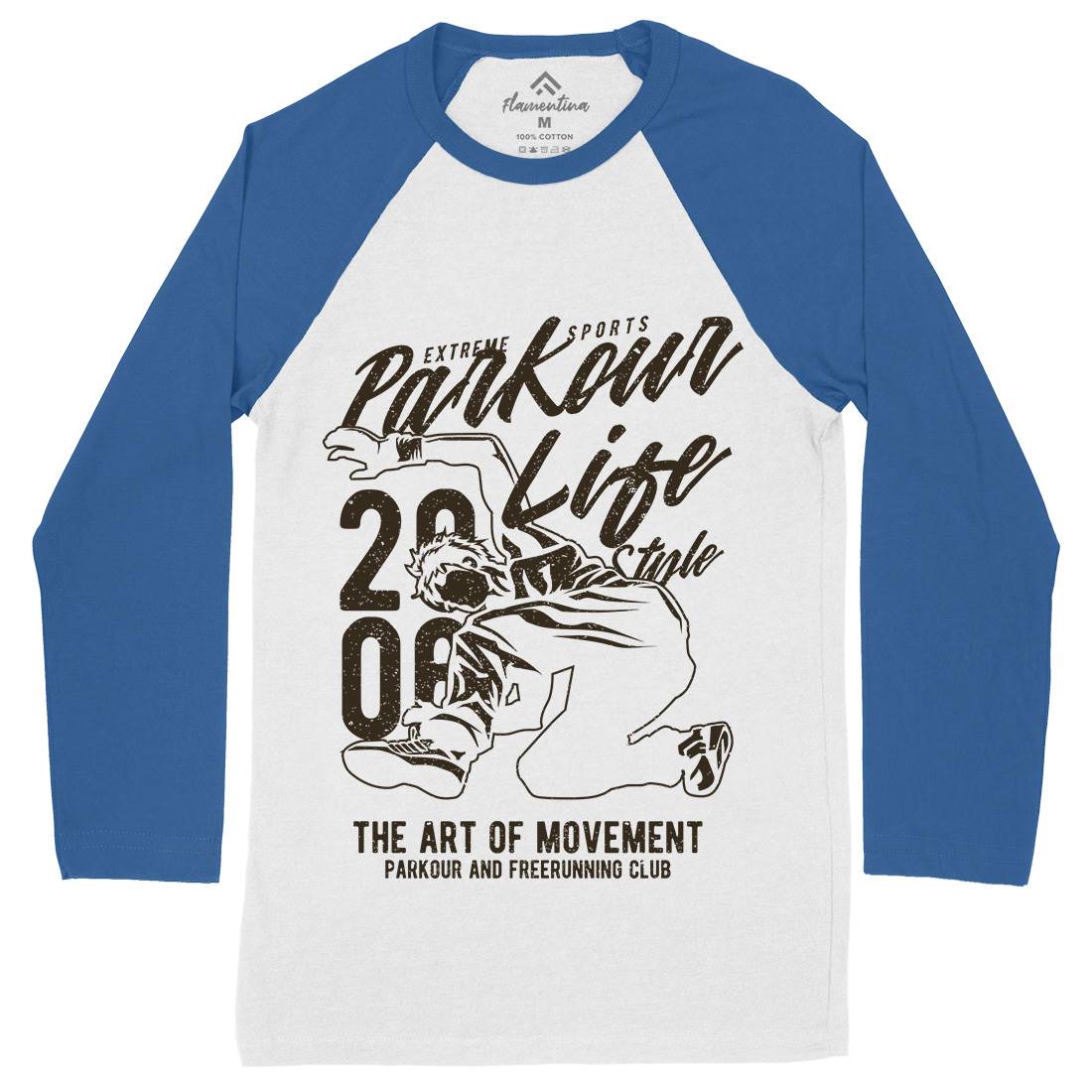 Parkour Life Style Mens Long Sleeve Baseball T-Shirt Sport A733