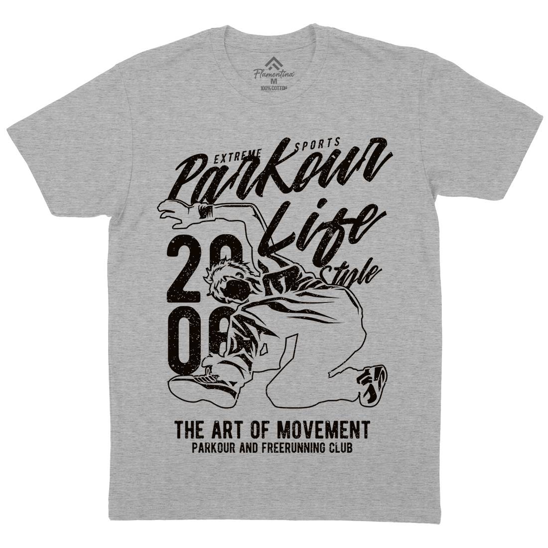 Parkour Life Style Mens Organic Crew Neck T-Shirt Sport A733