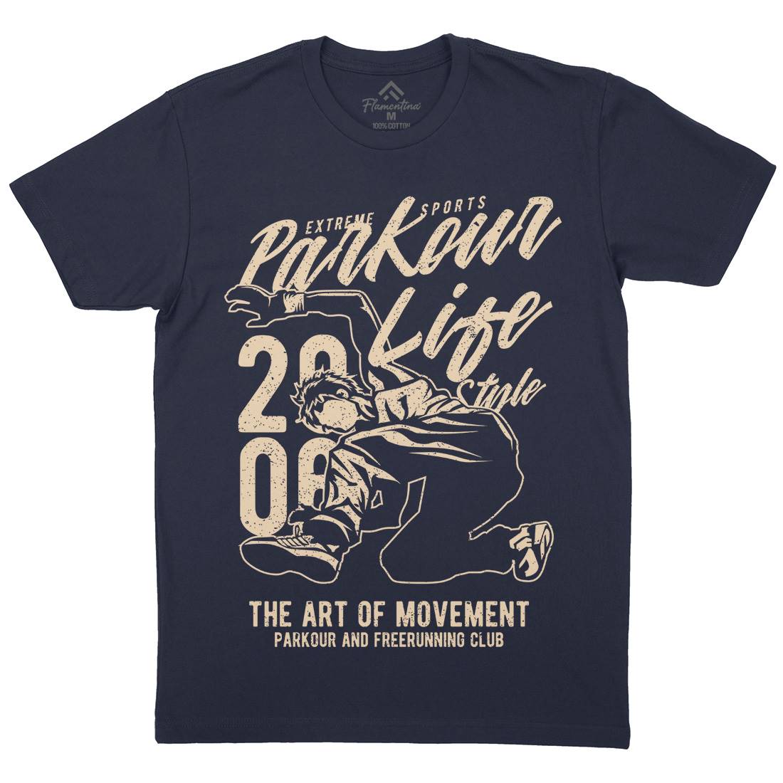 Parkour Life Style Mens Organic Crew Neck T-Shirt Sport A733