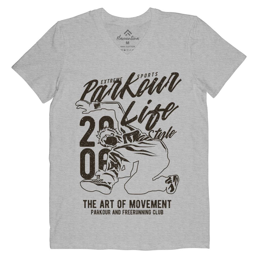 Parkour Life Style Mens V-Neck T-Shirt Sport A733