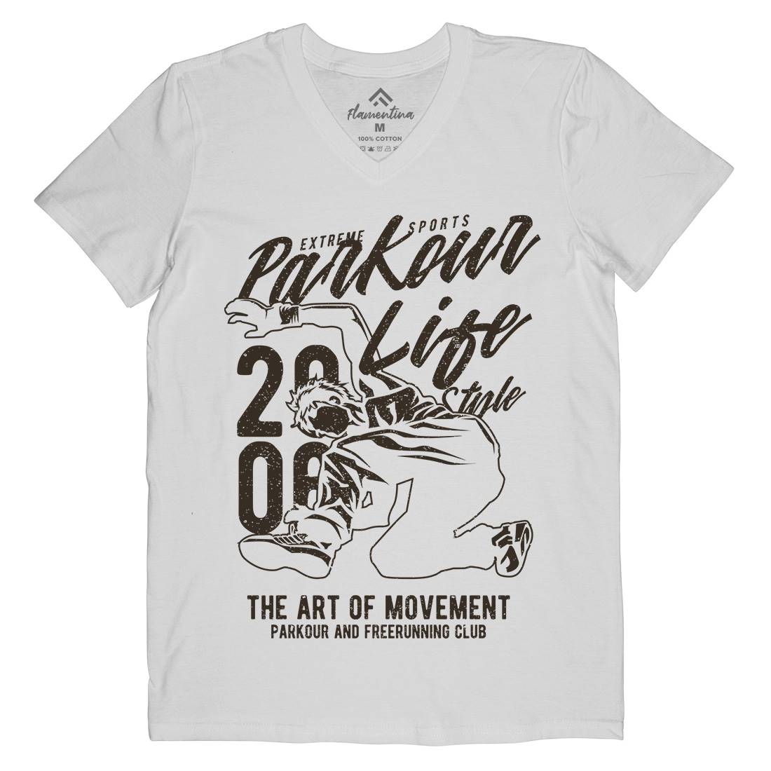 Parkour Life Style Mens V-Neck T-Shirt Sport A733