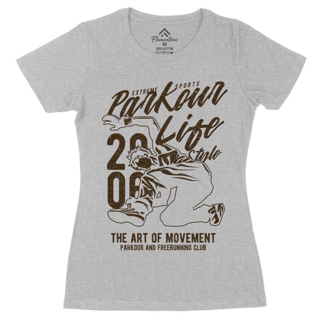 Parkour Life Style Womens Organic Crew Neck T-Shirt Sport A733