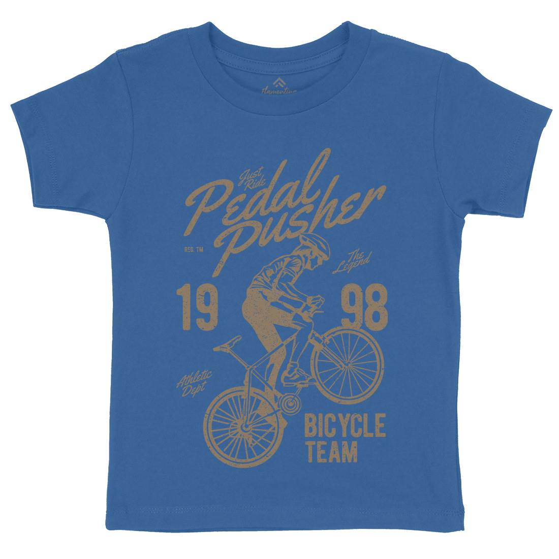 Pedal Pusher Kids Organic Crew Neck T-Shirt Bikes A734