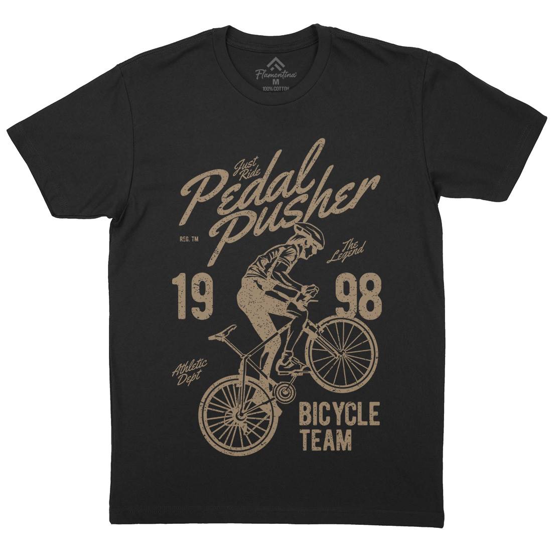 Pedal Pusher Mens Crew Neck T-Shirt Bikes A734