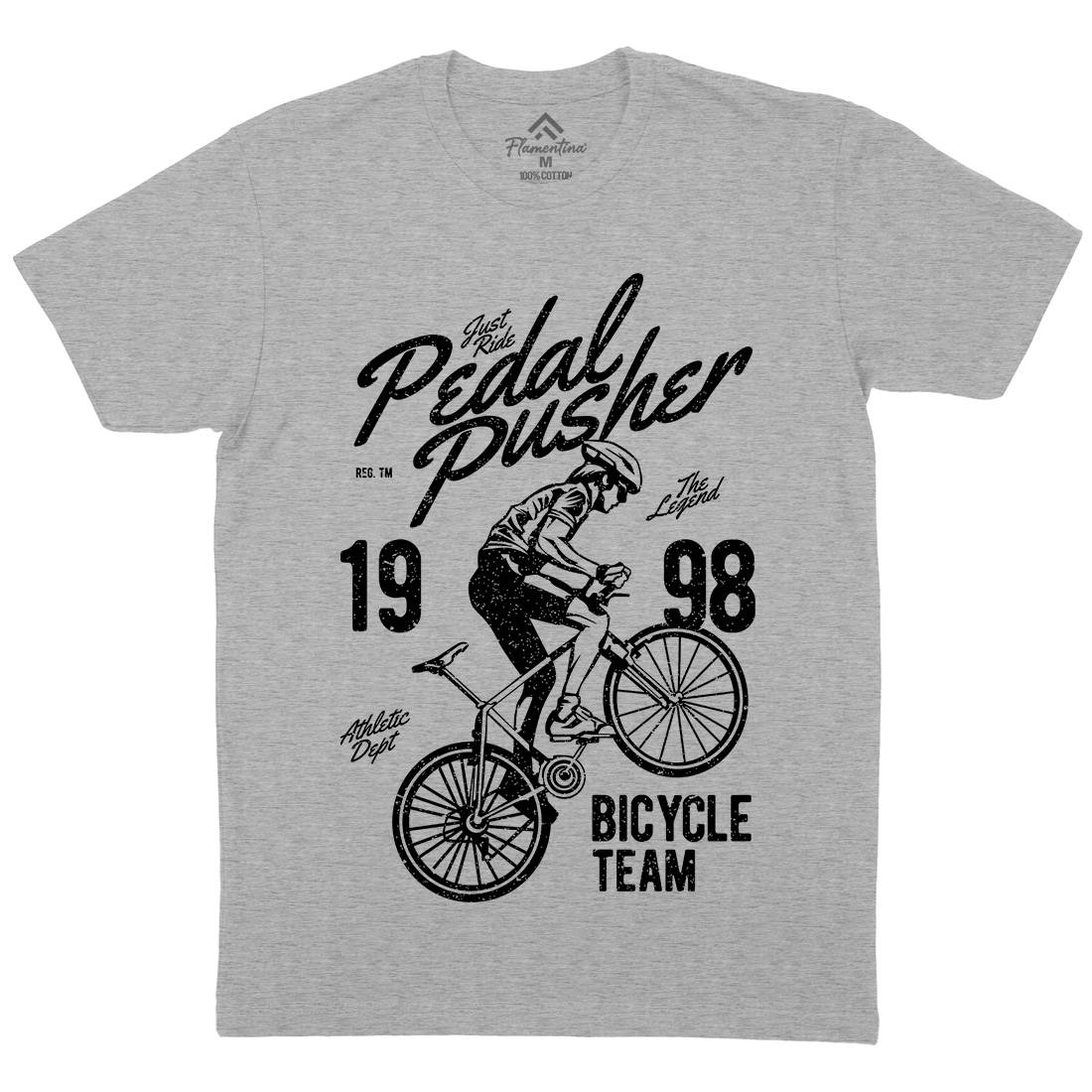 Pedal Pusher Mens Organic Crew Neck T-Shirt Bikes A734
