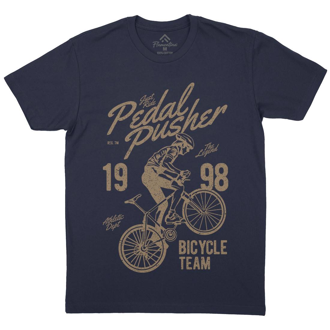 Pedal Pusher Mens Organic Crew Neck T-Shirt Bikes A734