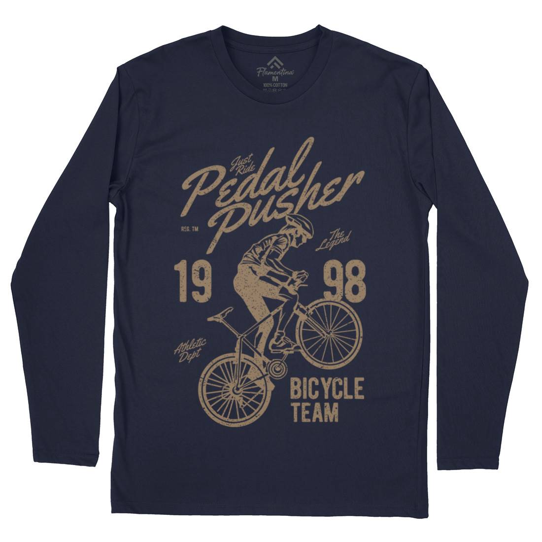 Pedal Pusher Mens Long Sleeve T-Shirt Bikes A734