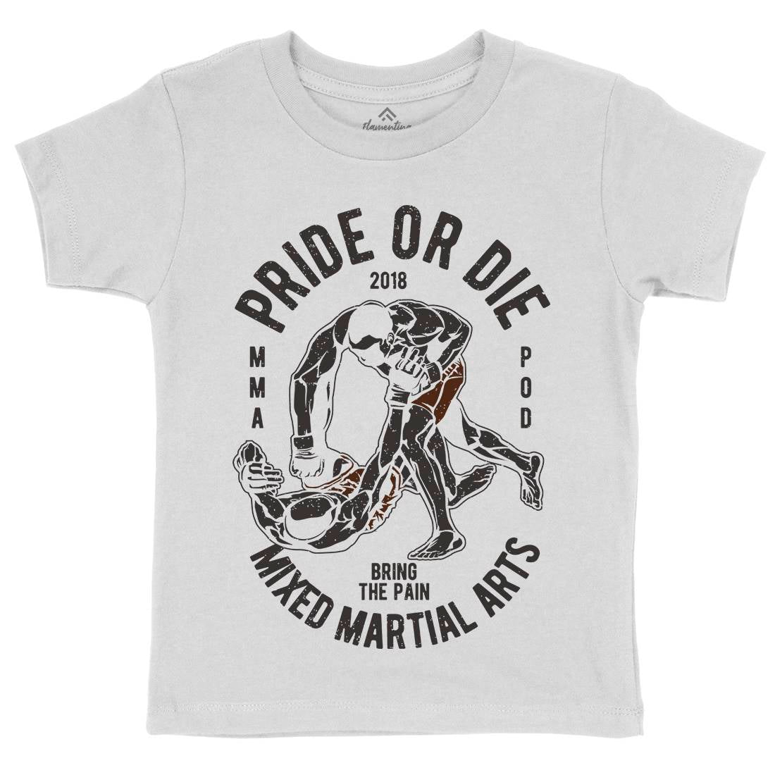 Pride Or Die Kids Organic Crew Neck T-Shirt Sport A735