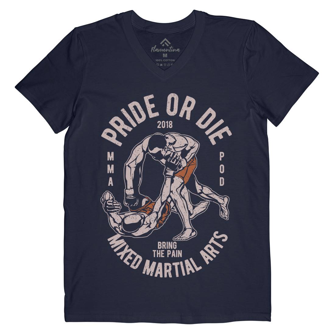 Pride Or Die Mens V-Neck T-Shirt Sport A735