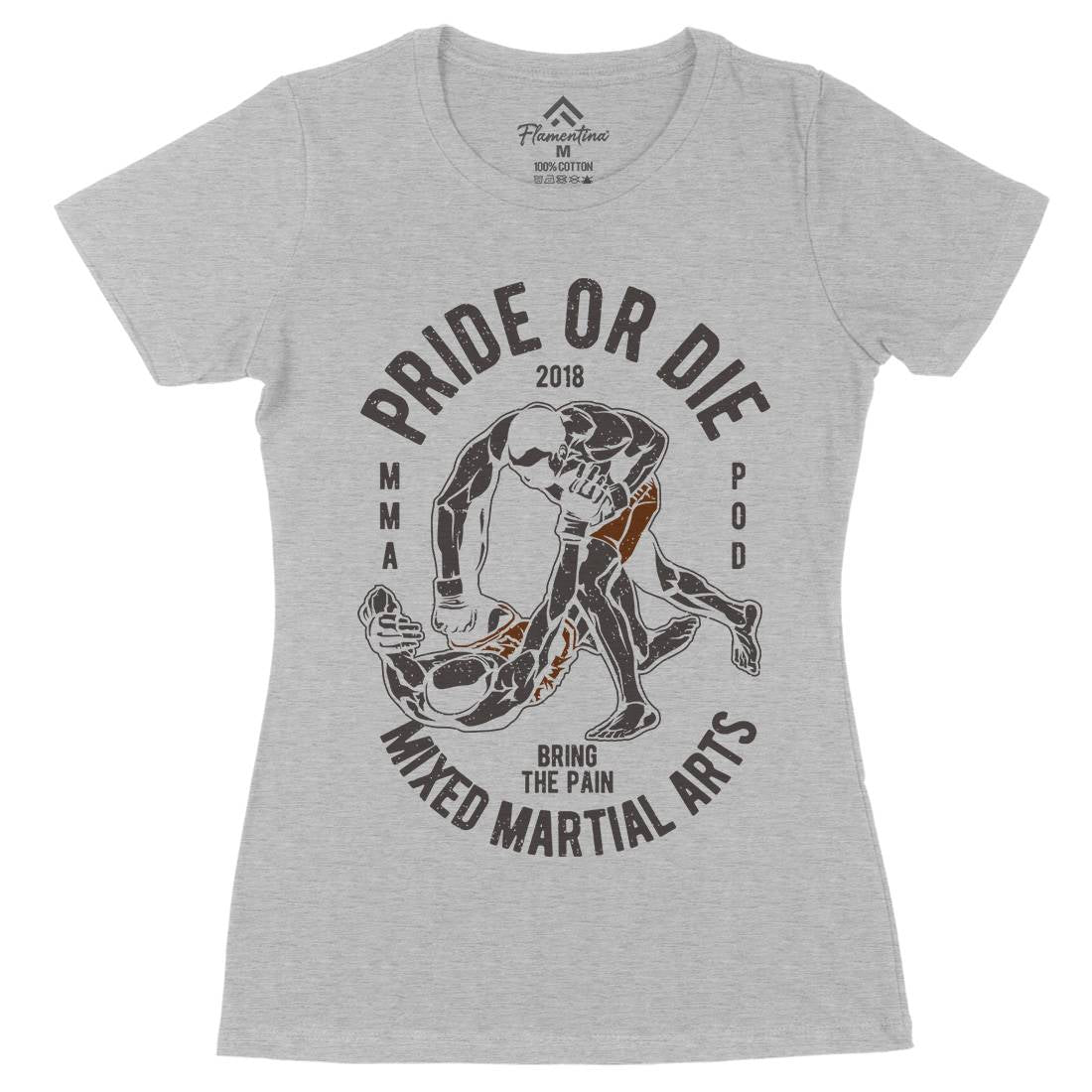 Pride Or Die Womens Organic Crew Neck T-Shirt Sport A735