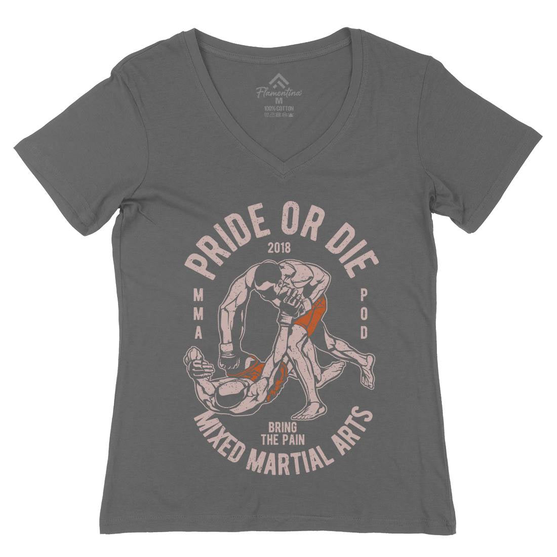 Pride Or Die Womens Organic V-Neck T-Shirt Sport A735