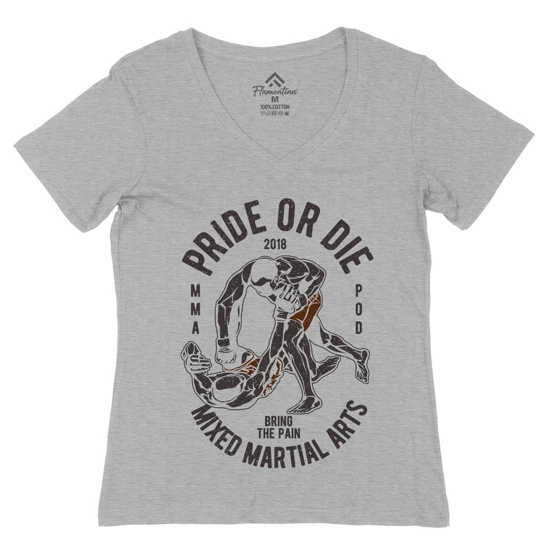 Pride Or Die Womens Organic V-Neck T-Shirt Sport A735