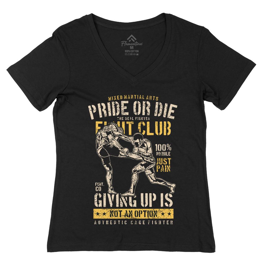 Pride Or Die Womens Organic V-Neck T-Shirt Sport A736