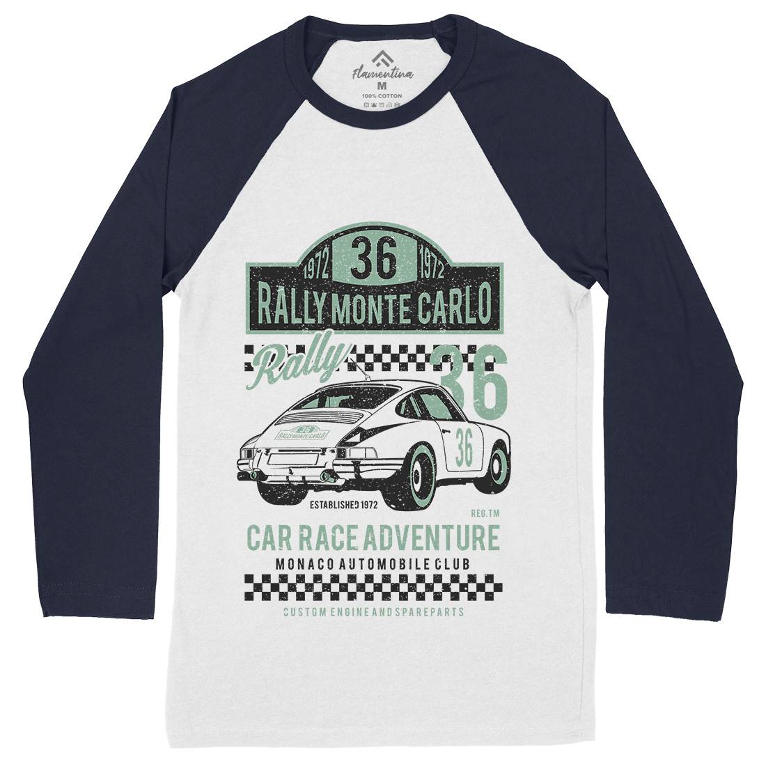 Rally Mens Long Sleeve Baseball T-Shirt Cars A737