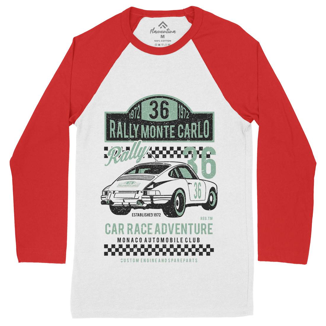 Rally Mens Long Sleeve Baseball T-Shirt Cars A737