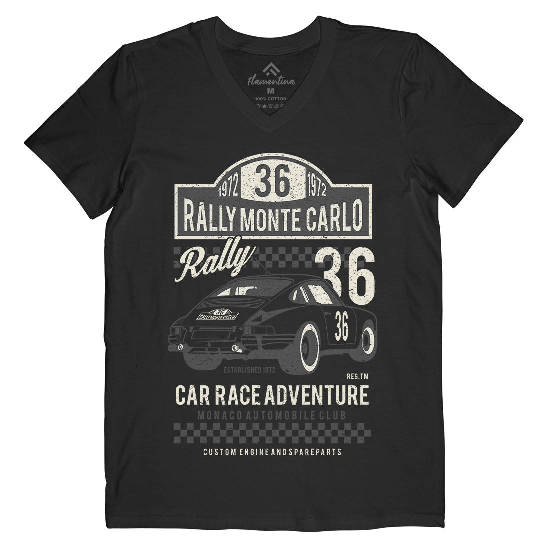 Rally Mens V-Neck T-Shirt Cars A737