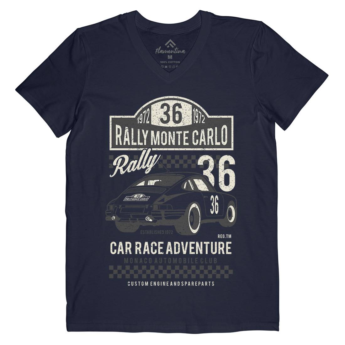 Rally Mens V-Neck T-Shirt Cars A737