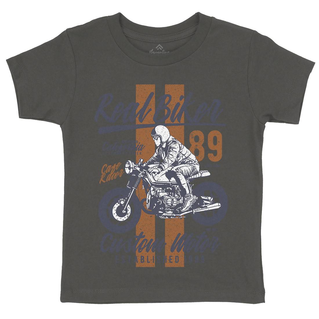 Real Biker Kids Crew Neck T-Shirt Motorcycles A739