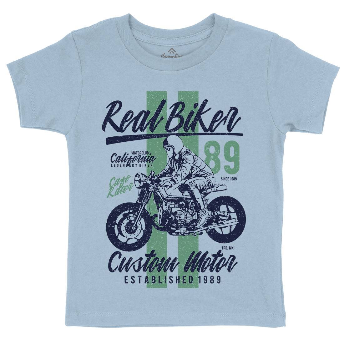 Real Biker Kids Organic Crew Neck T-Shirt Motorcycles A739