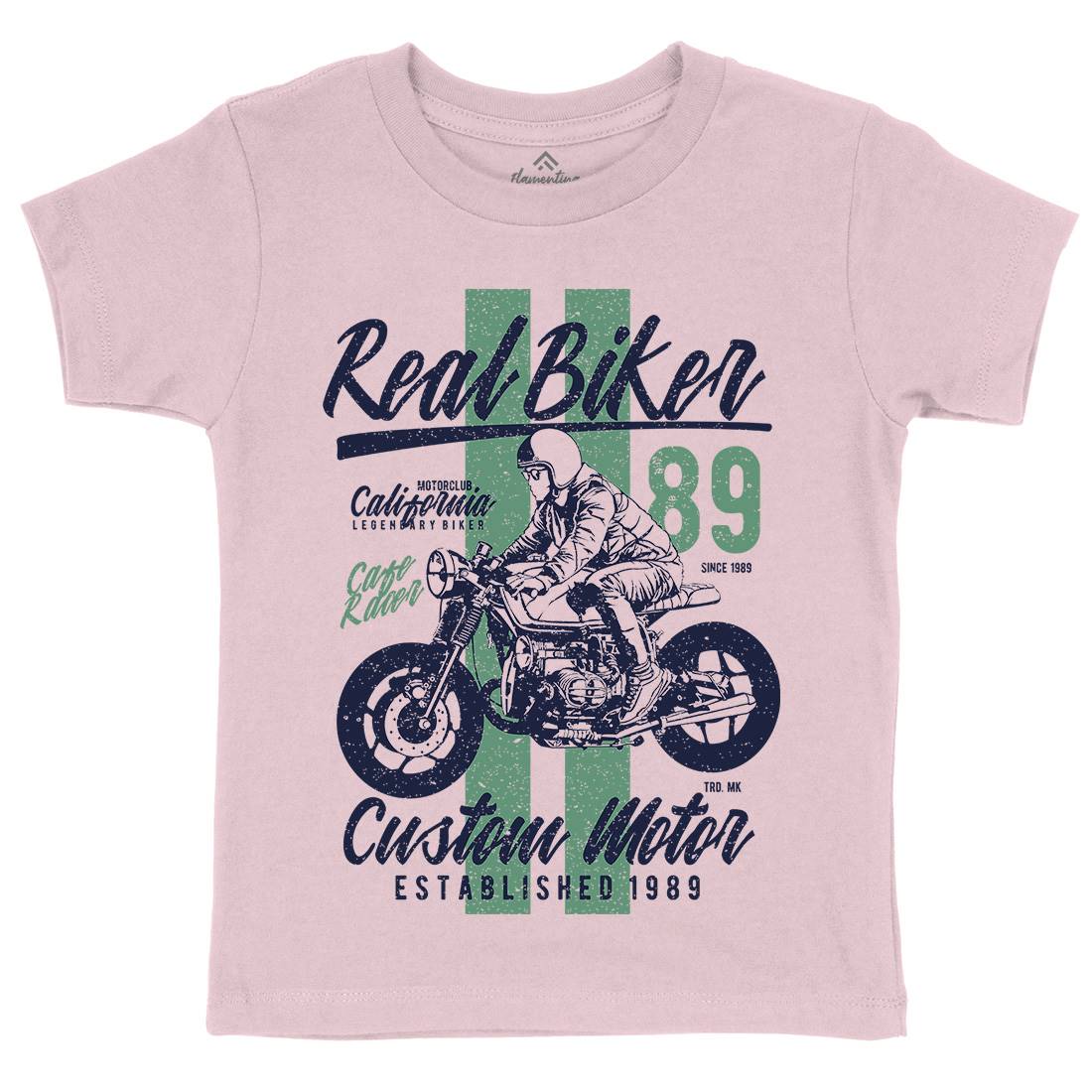 Real Biker Kids Organic Crew Neck T-Shirt Motorcycles A739