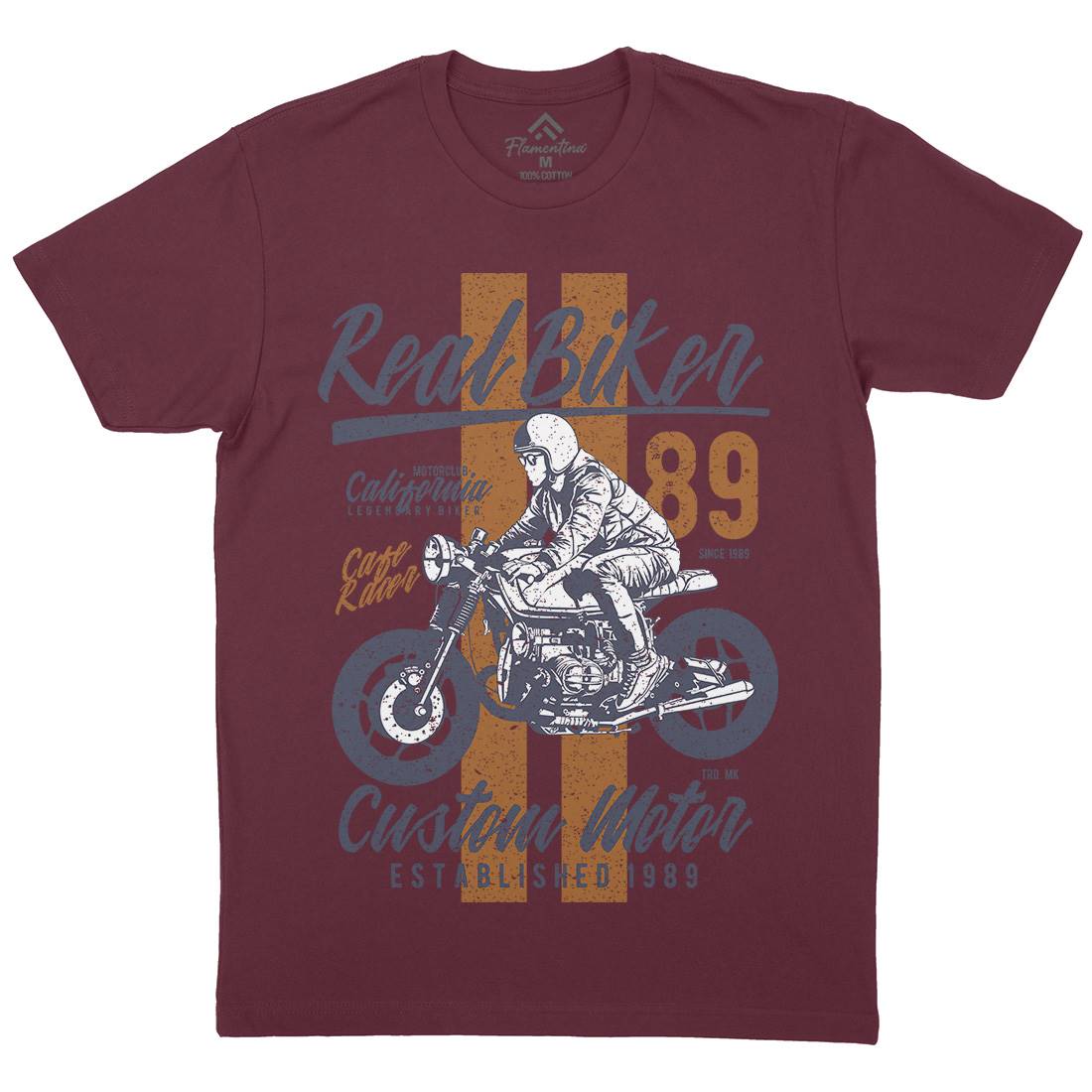 Real Biker Mens Crew Neck T-Shirt Motorcycles A739