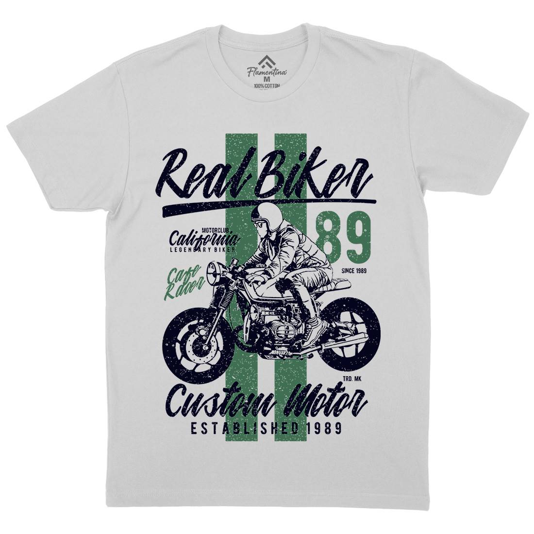 Real Biker Mens Crew Neck T-Shirt Motorcycles A739