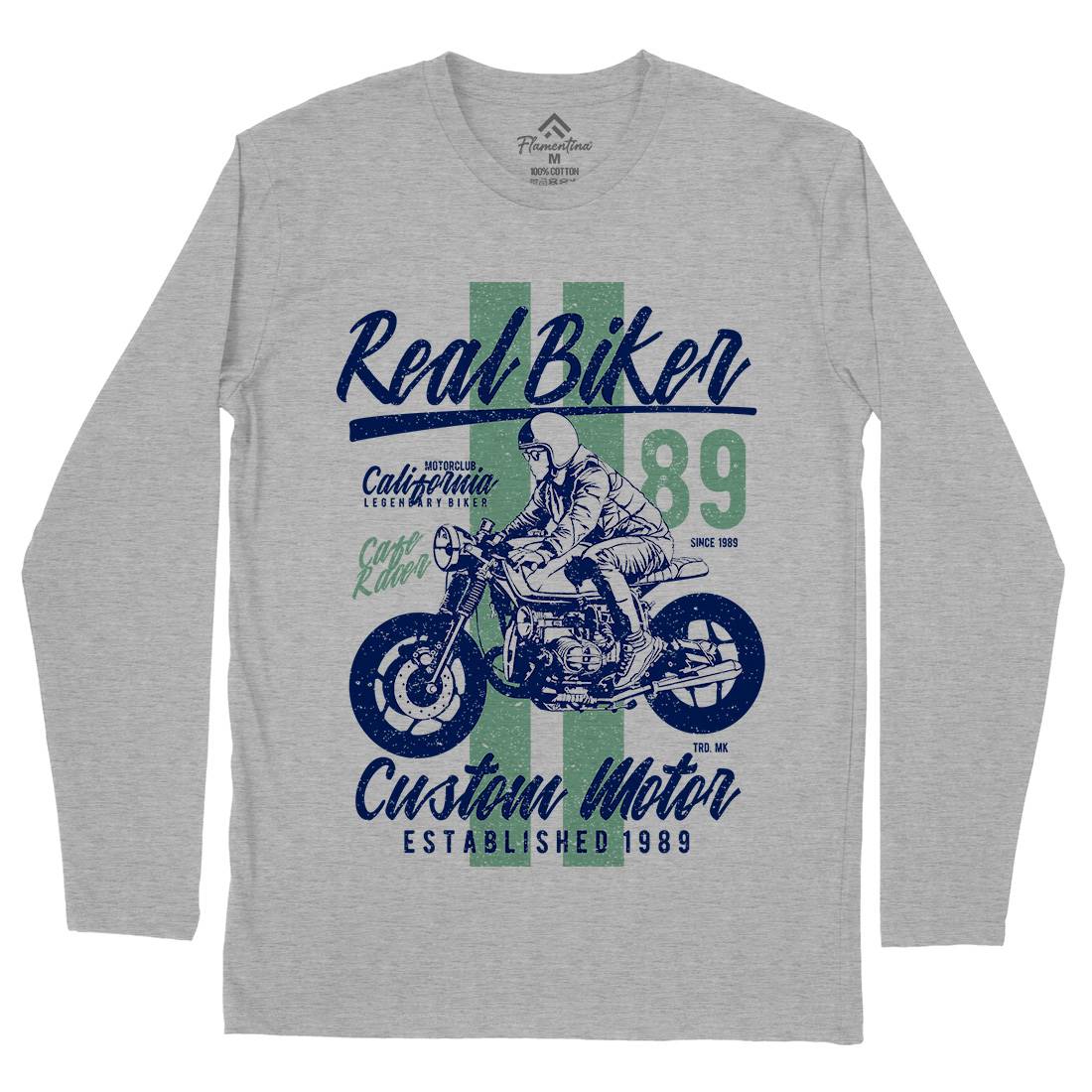 Real Biker Mens Long Sleeve T-Shirt Motorcycles A739