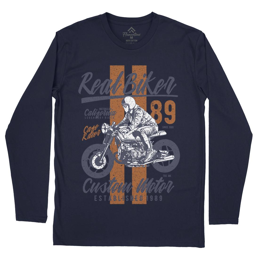 Real Biker Mens Long Sleeve T-Shirt Motorcycles A739