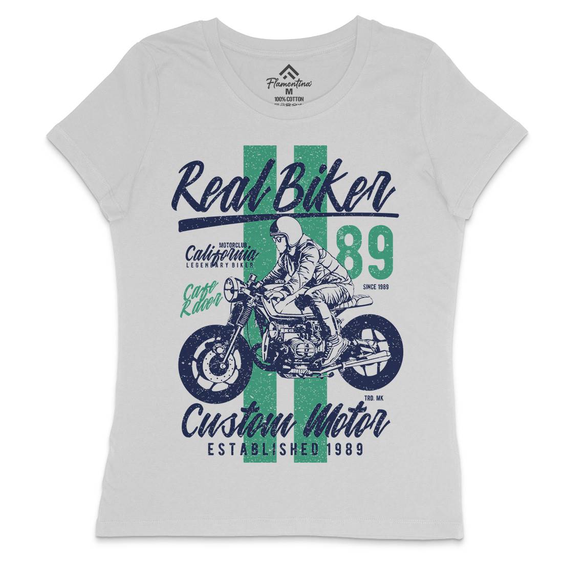 Real Biker Womens Crew Neck T-Shirt Motorcycles A739