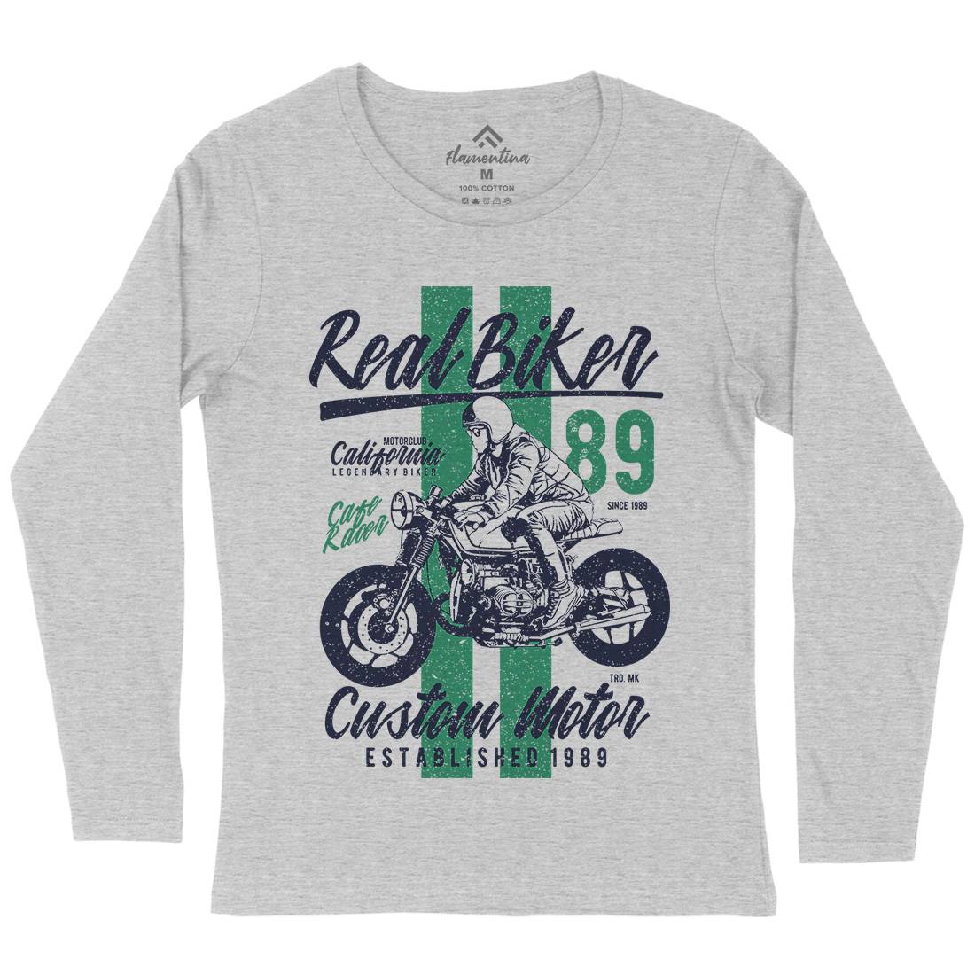 Real Biker Womens Long Sleeve T-Shirt Motorcycles A739