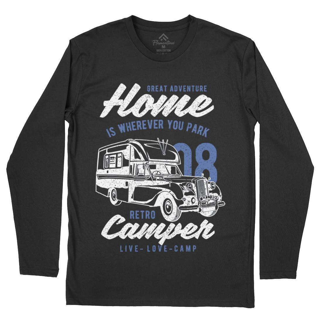 Retro Campers Mens Long Sleeve T-Shirt Nature A740