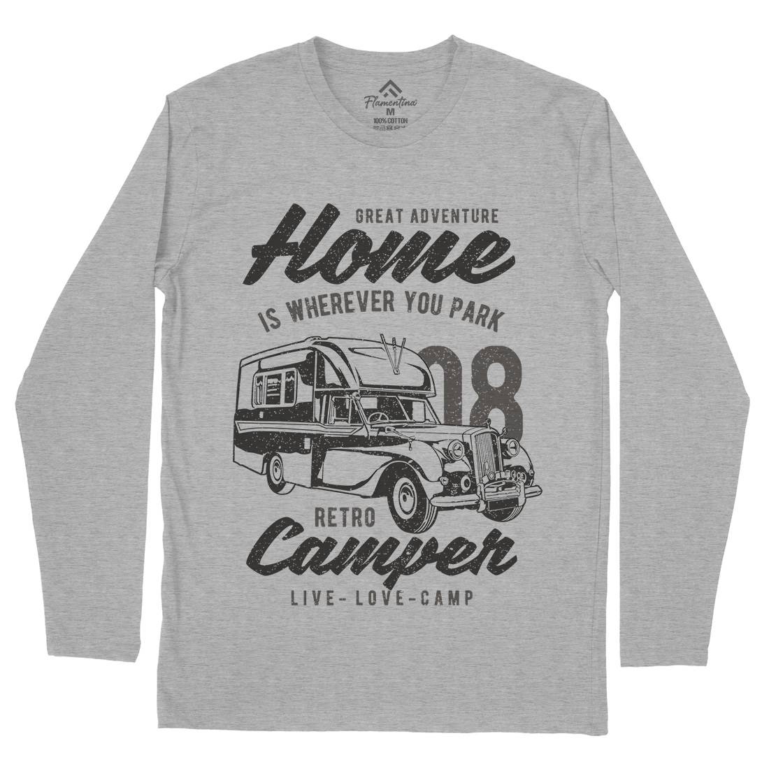 Retro Campers Mens Long Sleeve T-Shirt Nature A740