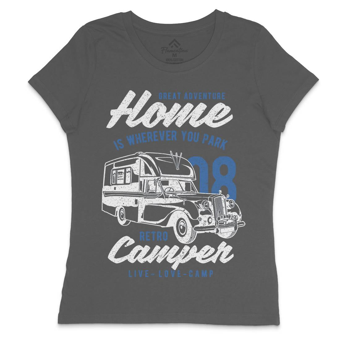 Retro Campers Womens Crew Neck T-Shirt Nature A740