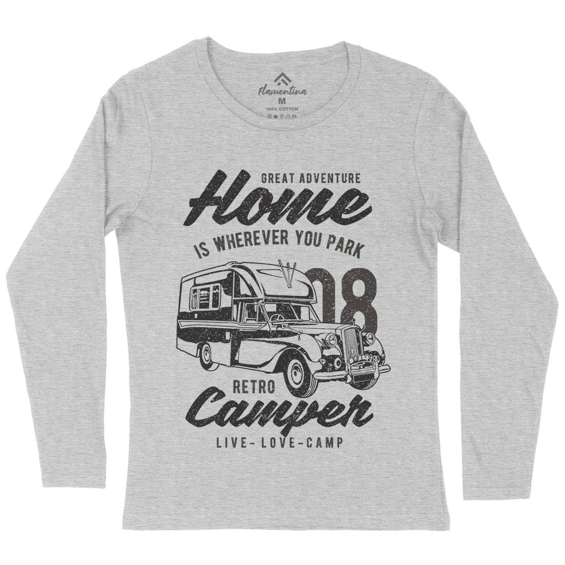 Retro Campers Womens Long Sleeve T-Shirt Nature A740