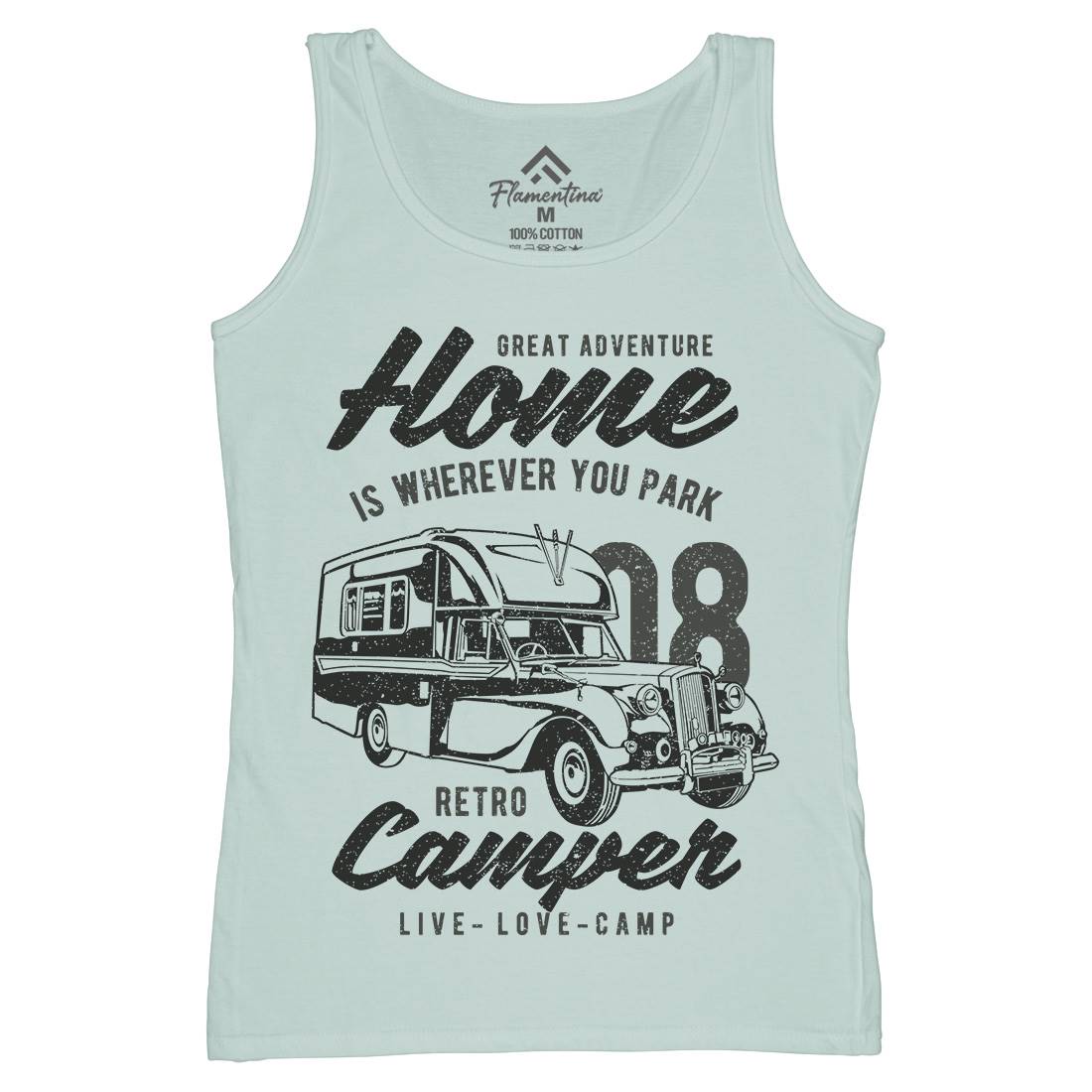 Retro Campers Womens Organic Tank Top Vest Nature A740