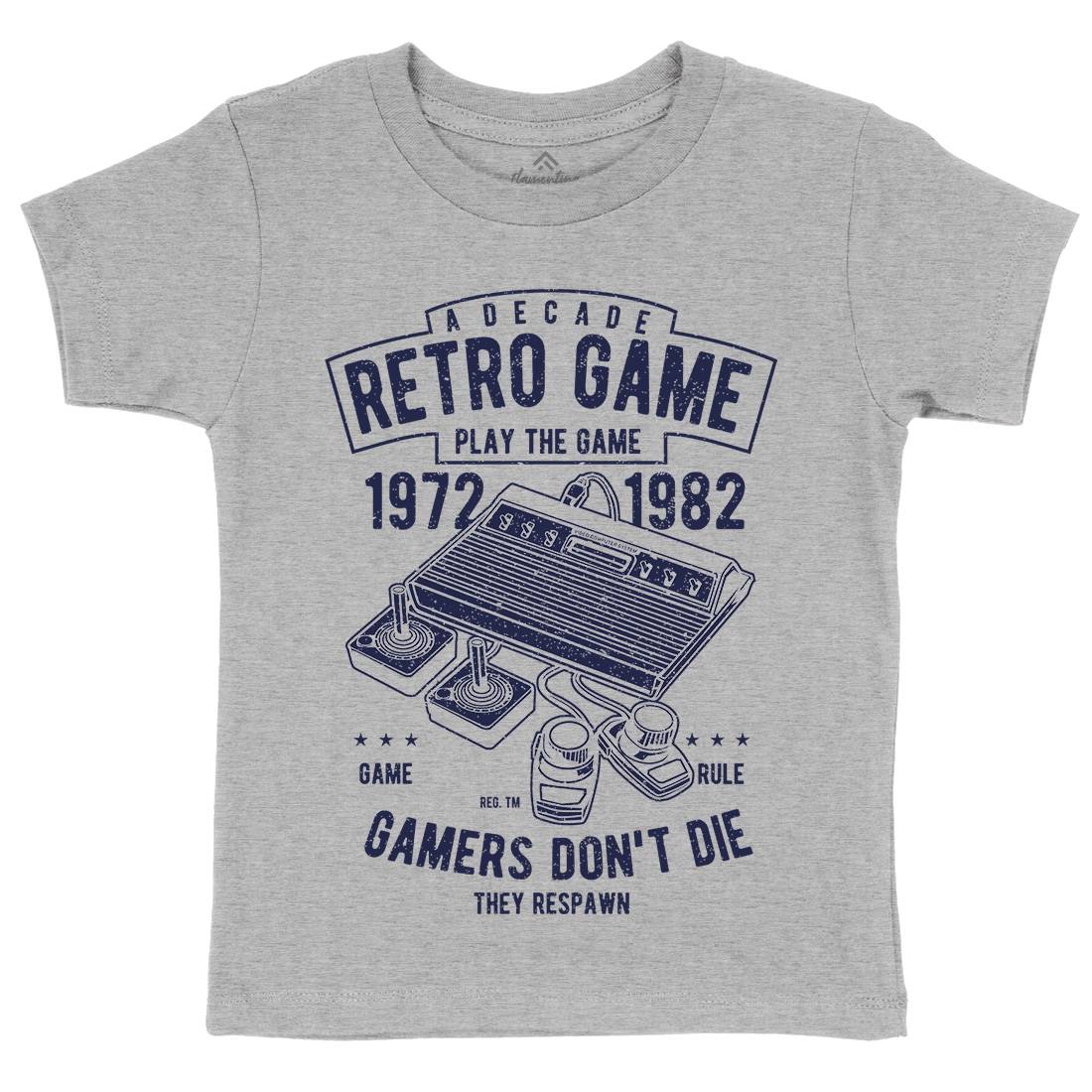 Retro Game Club Kids Organic Crew Neck T-Shirt Geek A741
