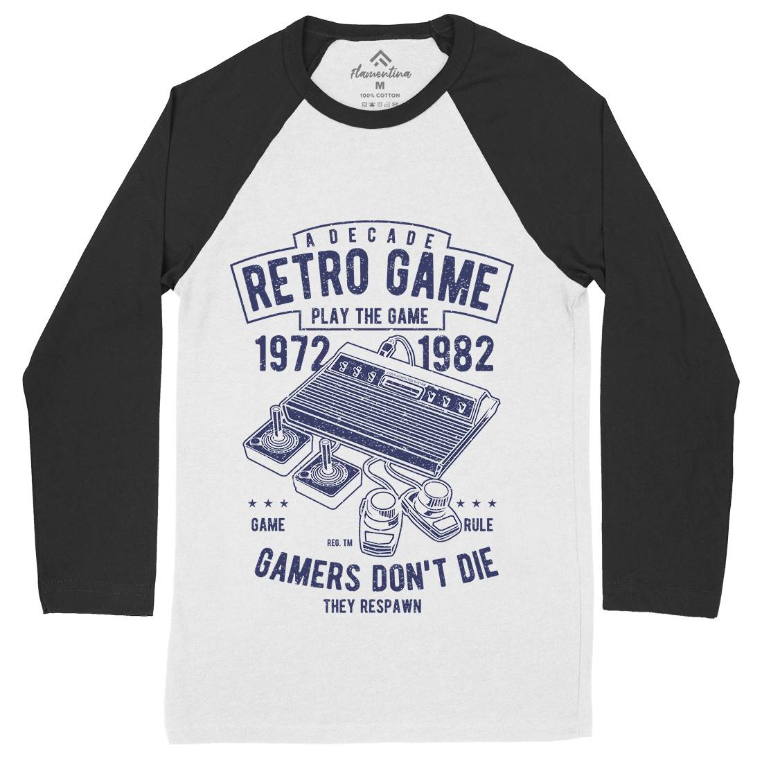 Retro Game Club Mens Long Sleeve Baseball T-Shirt Geek A741