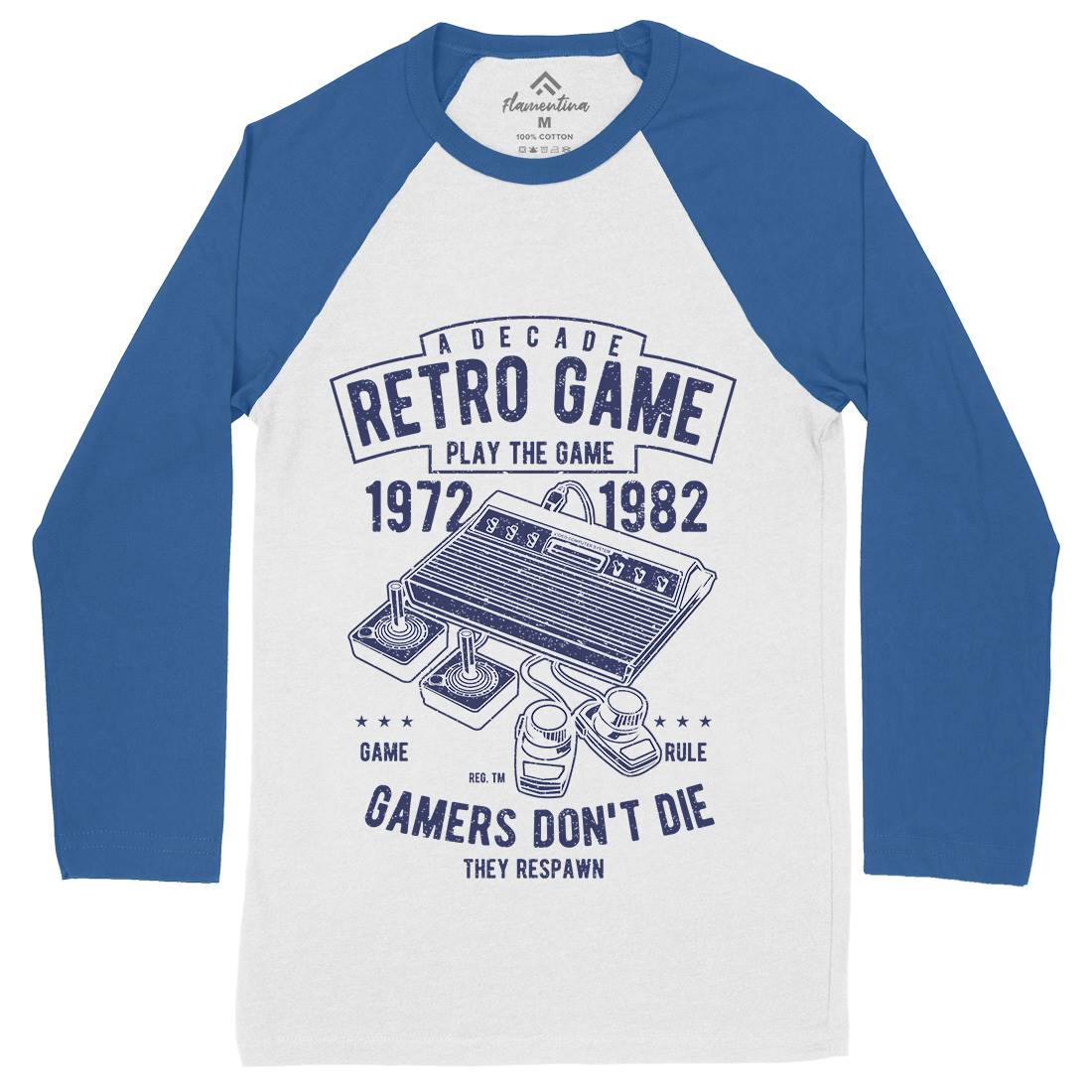 Retro Game Club Mens Long Sleeve Baseball T-Shirt Geek A741
