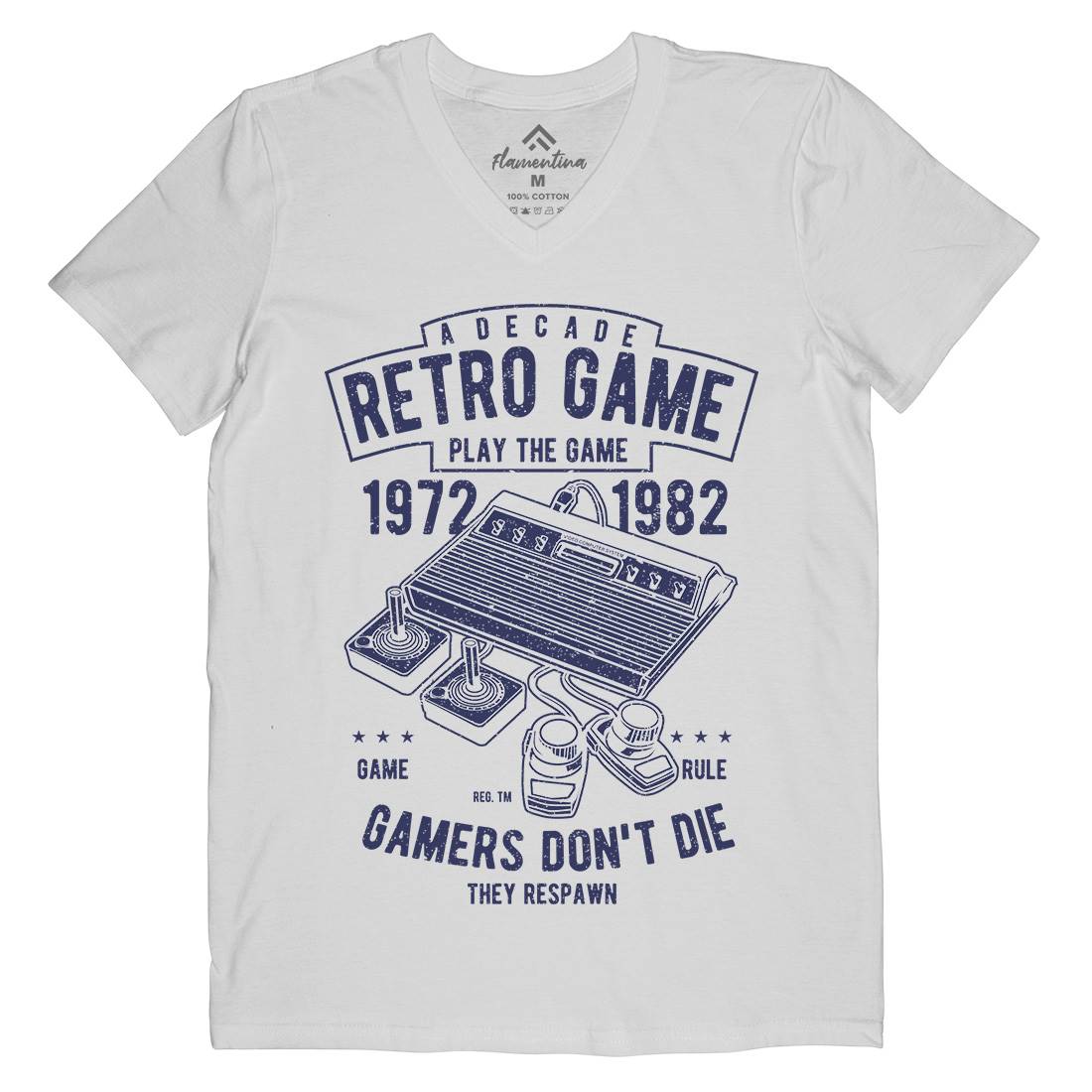 Retro Game Club Mens Organic V-Neck T-Shirt Geek A741