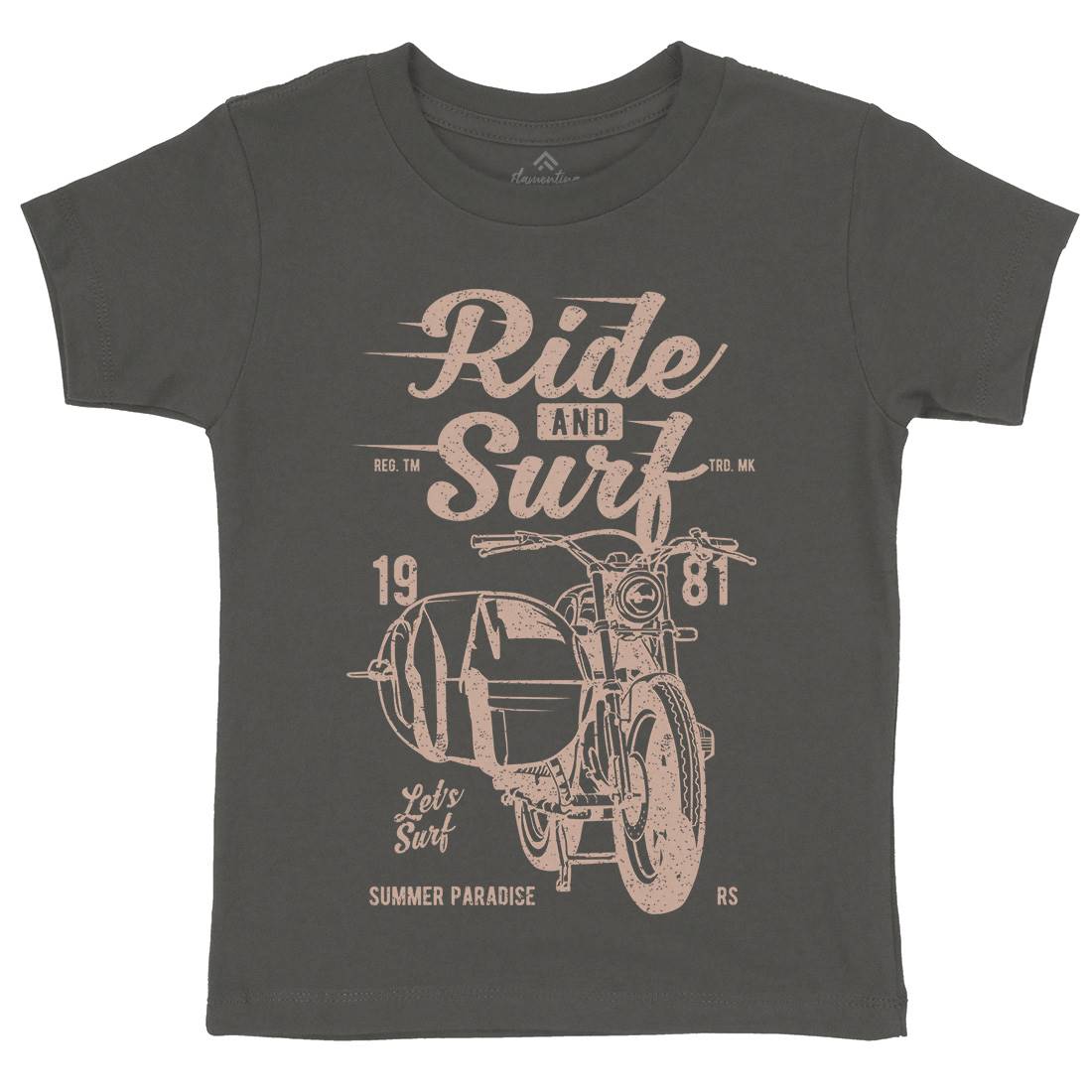 Ride And Kids Crew Neck T-Shirt Surf A742
