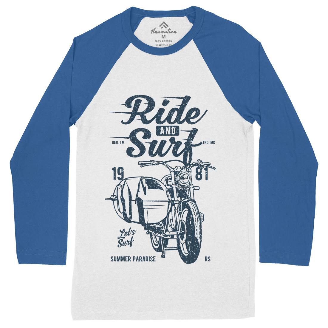 Ride And Mens Long Sleeve Baseball T-Shirt Surf A742