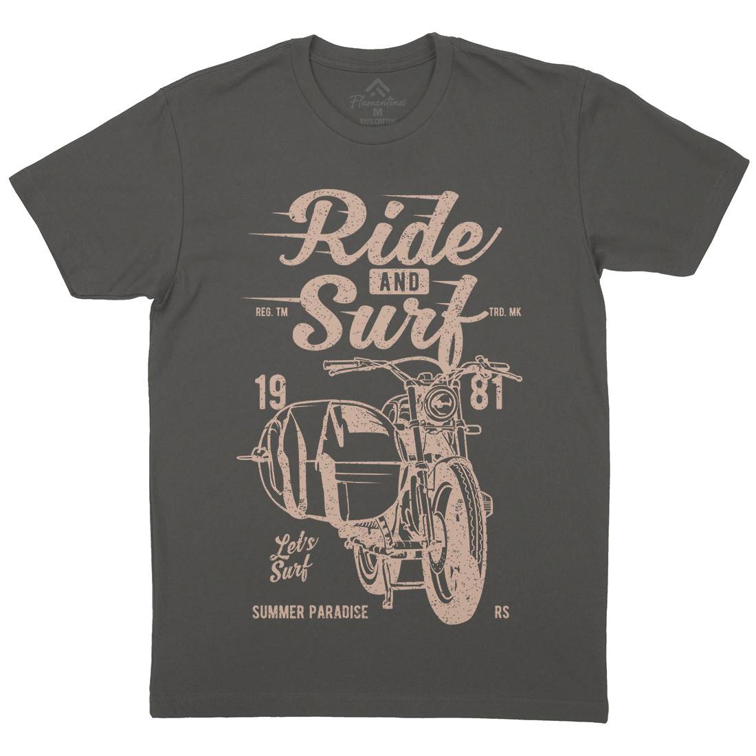 Ride And Mens Crew Neck T-Shirt Surf A742